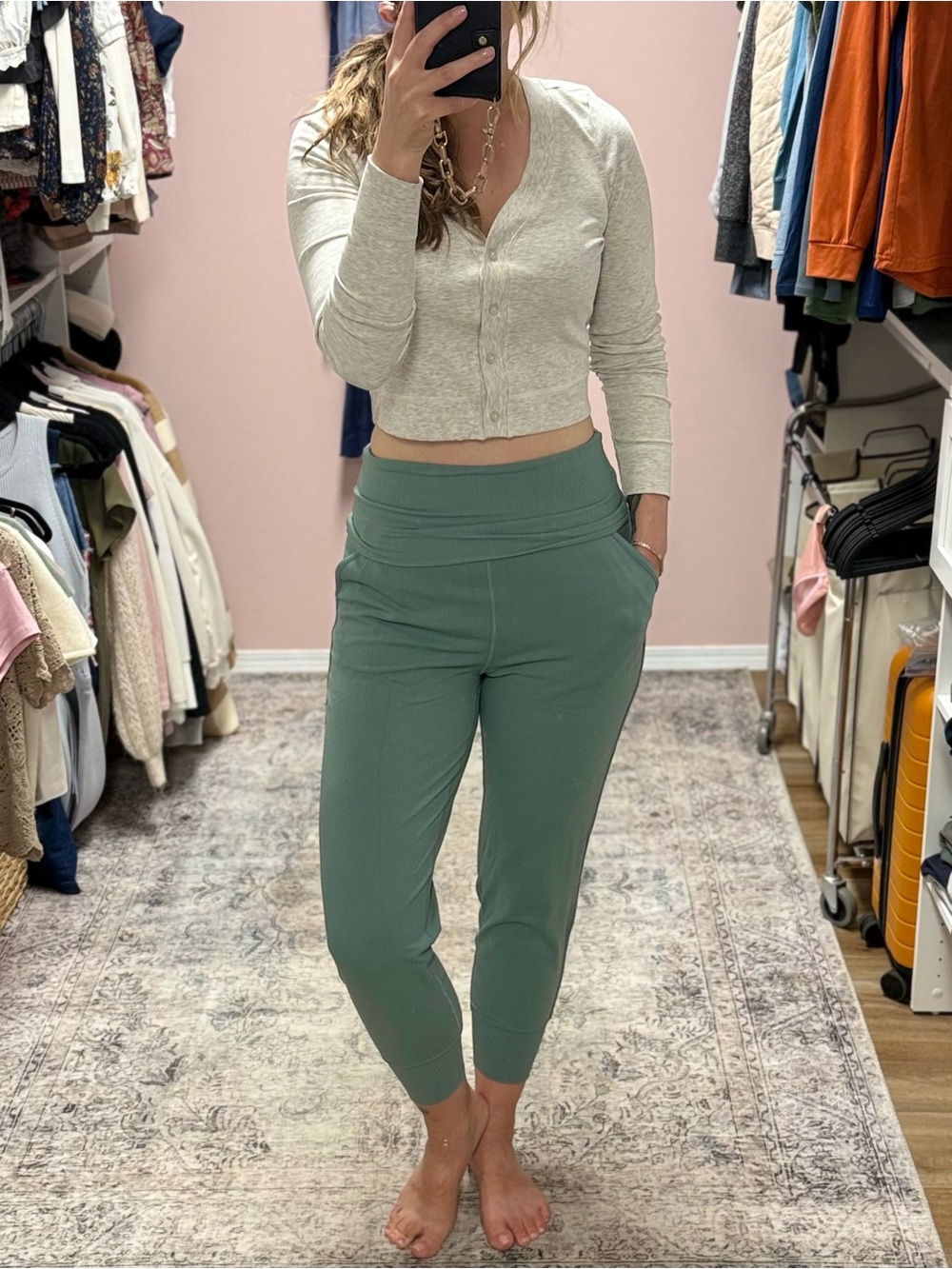Lululemon High-Rise Foldovee Sage Green Jogger Pants